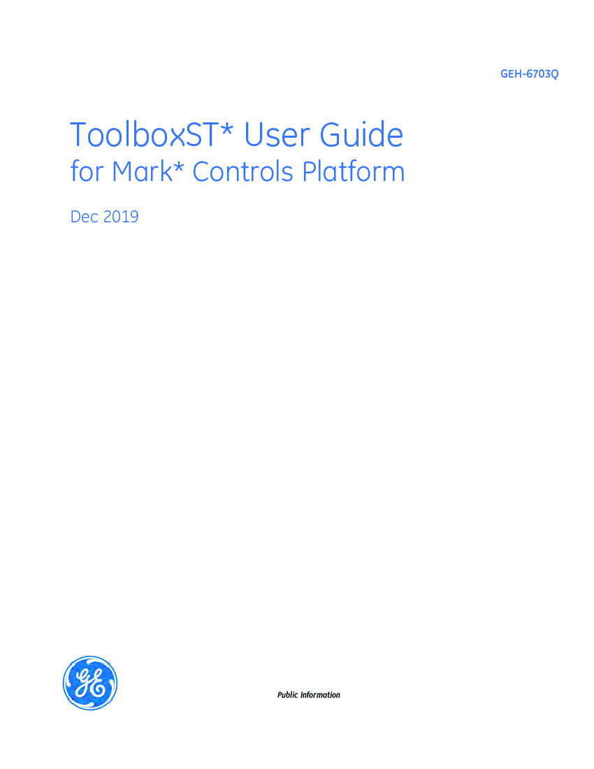 First Page Image of IS420UCSCH1C GEH-6703 ToolboxST User Guide for Mark Controls Platform.pdf